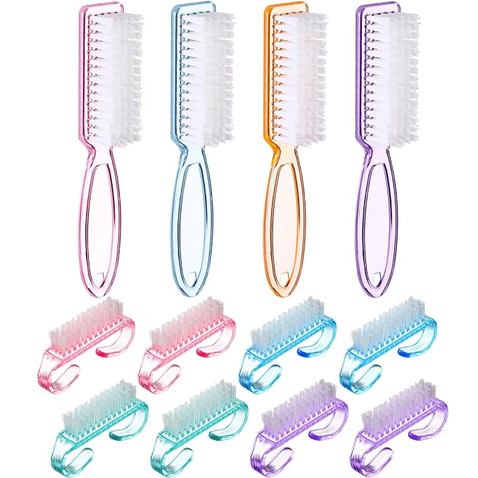 Patelai 12 Pcs Handle Grip Nail Brush Bulk Colorful Nail Scrubber Fingernail by Patelai
