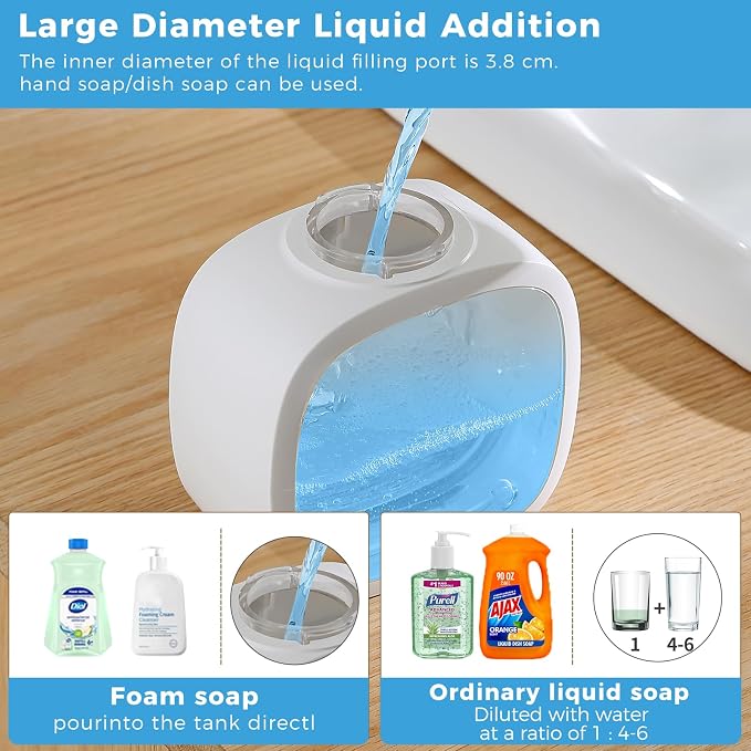Automatic Foaming Soap Dispenser, 17oz/500ml Touchless Rechargeable - Image 6