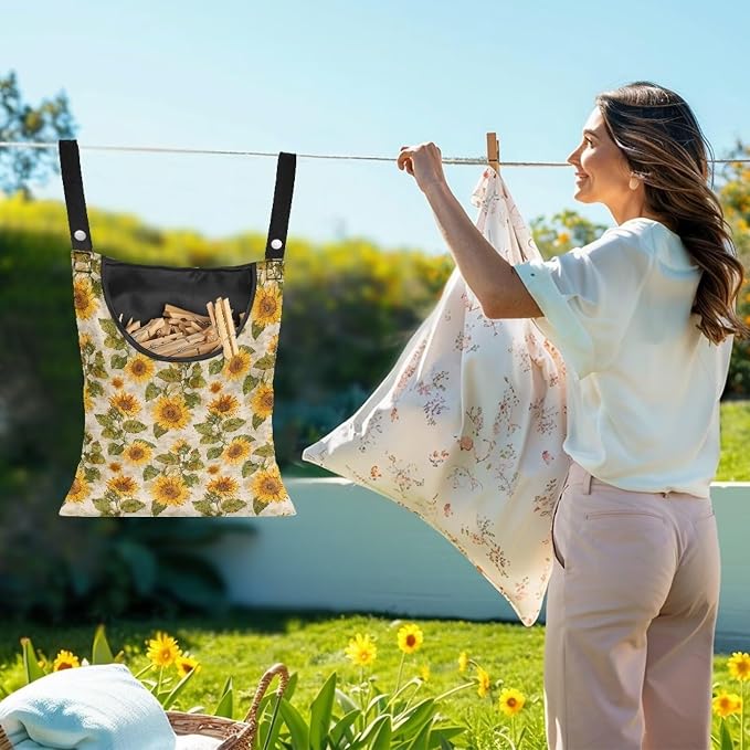 Sunflower Clothespin Organizer Bag - Image 2