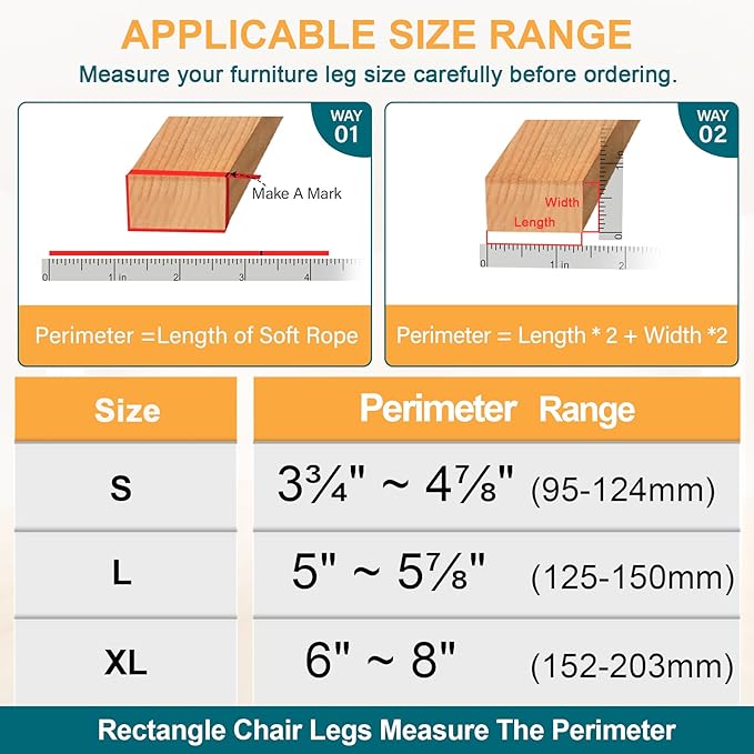 32 Pcs Rectangle Chair Leg Floor Protectors - Image 2