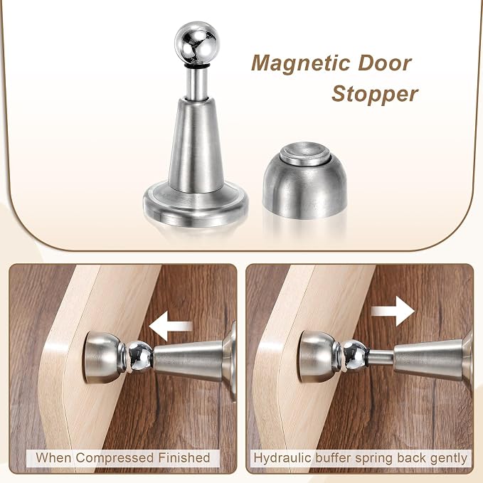 uxcell Magnetic Door Stopper, 304 Stainless Steel Magnetic Door Stop Catch - Image 3