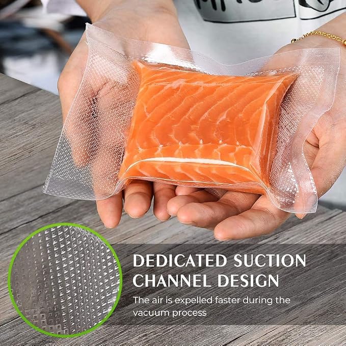 Vacuum Sealer Bags For Food, 6 Pack 3 Rolls11"x20' +3 Rolls 8"x20' Commercial - Image 2