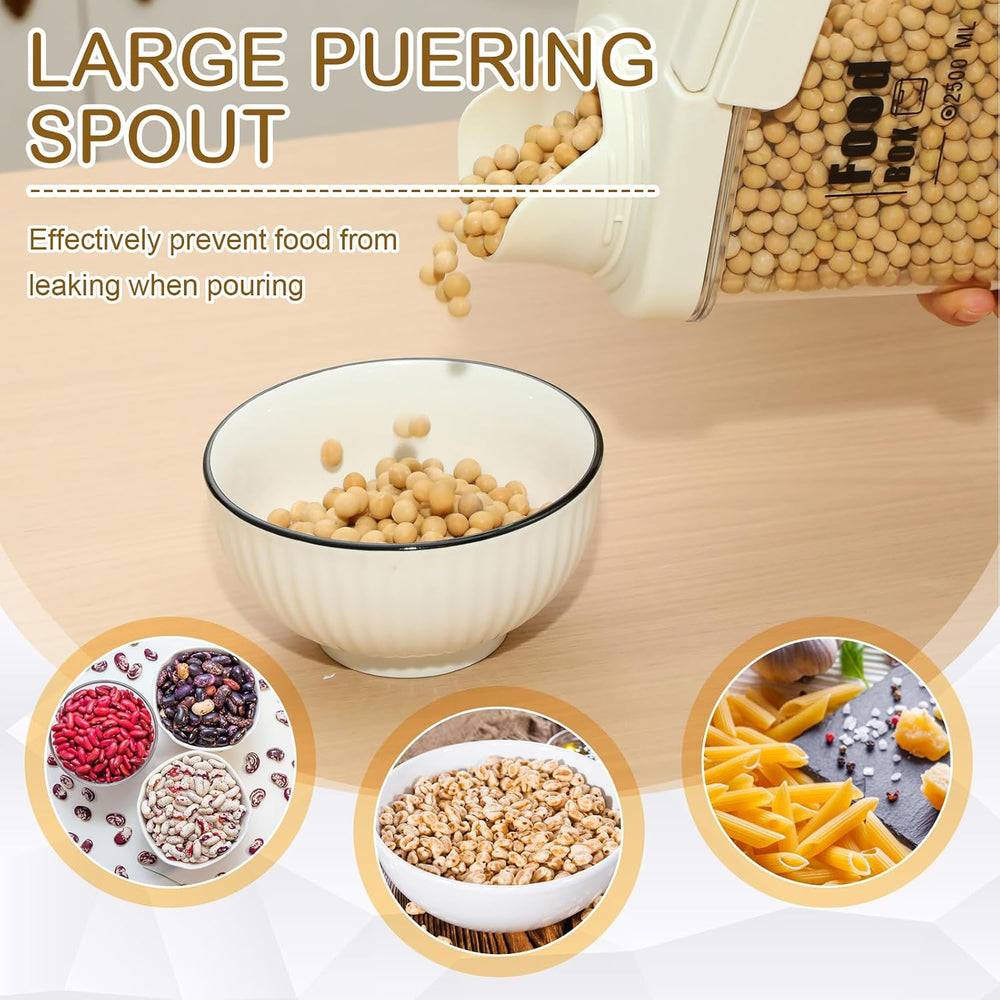 Blushtier 4 PCS Cereal Containers Storage 2.5L Airtight Large Dry Food Contai...