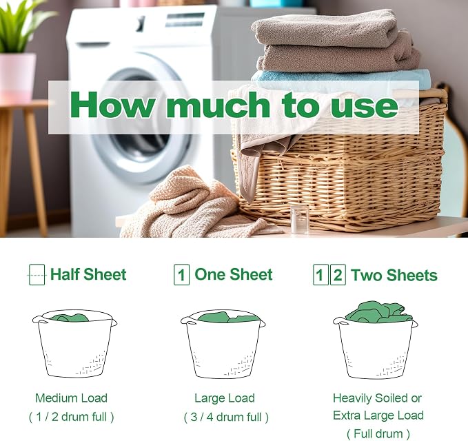 Laundry Detergent Sheet, Eco-Friendly & Hypoallergenic Wash Strips, Natural - Image 7