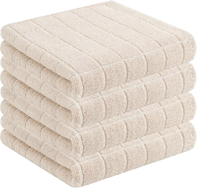 Homaxy 100% Cotton Terry Kitchen Towels, Checkered Designed, Soft and Super by Homaxy
