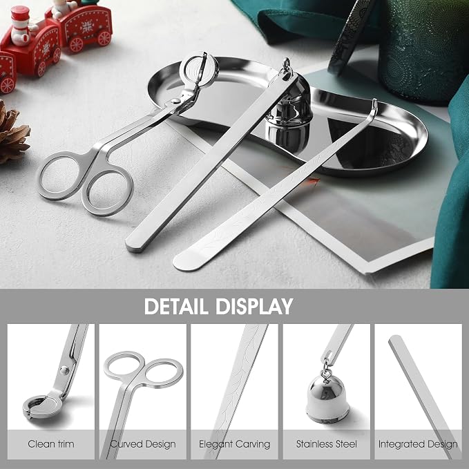 PATOISE 4 in 1 Candle Accessory Set, Candle Wick Trimmer Cutter, Candle Snuffer - Image 2