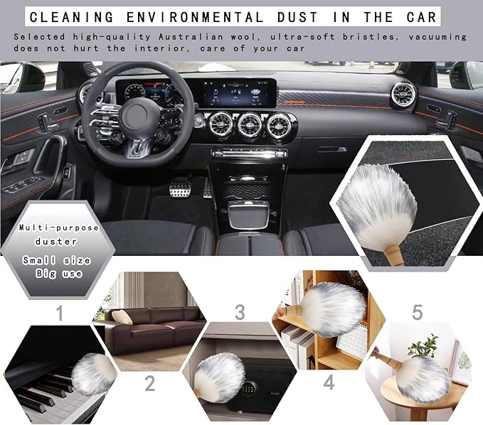 Car Interior Dusting Brush Auto Dust Sweeping Soft Brush Automotive Mini Duster - Image 5