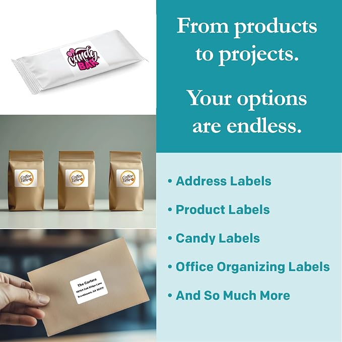Premium Label Supply White Sticker Labels – 2.625" x 2" – Laser/Inkjet - Image 2