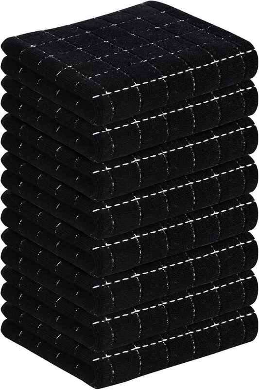 Homaxy 100% Cotton Terry Kitchen Towels, Checkered Designed, Soft and Super by Homaxy