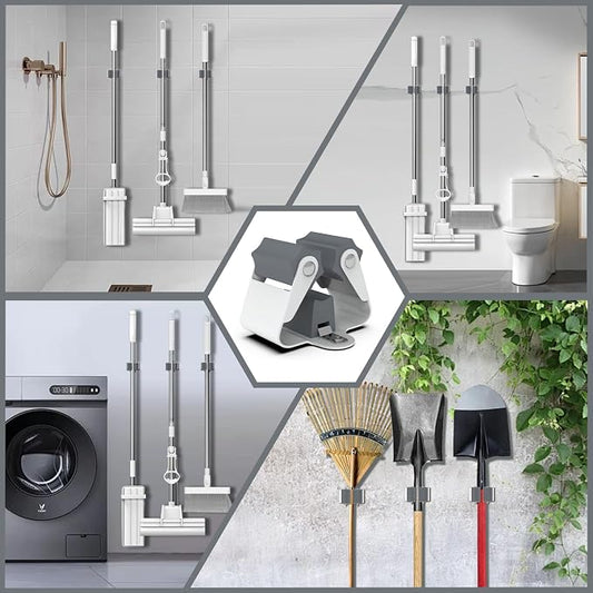3-H Broom Holder Wall Mount 12 Pack, Mop and Broom Holder Wall Mount - Image 2
