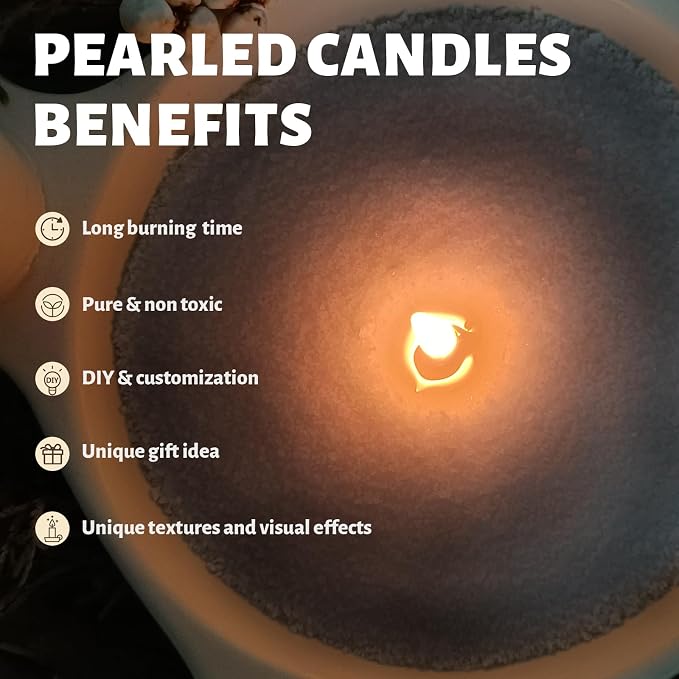 Unscented Black Pearled Candle 18oz Luxury Sand Candle Granulated Wax - Image 3