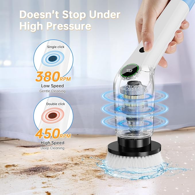 Electric Spin Scrubber, Cordless Shower Scrubber - Image 4