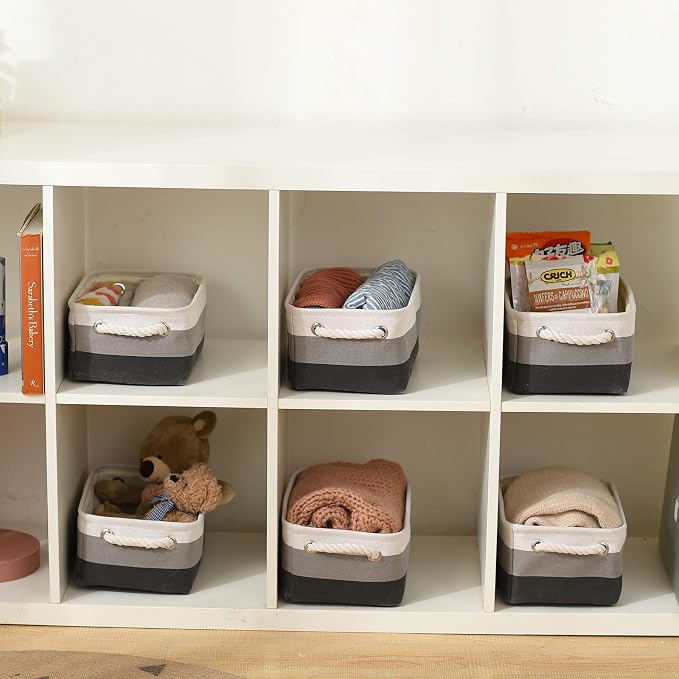 Small Storage Baskets for Shelves, Fabric Storage Baskets for Closet, - Image 4