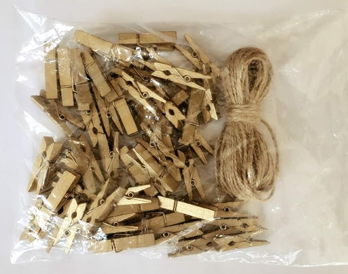 DurReus Small Wooden Clips Cute 1.5 Inch Clothespin Photo Paper DIY Craft Holder - Image 2