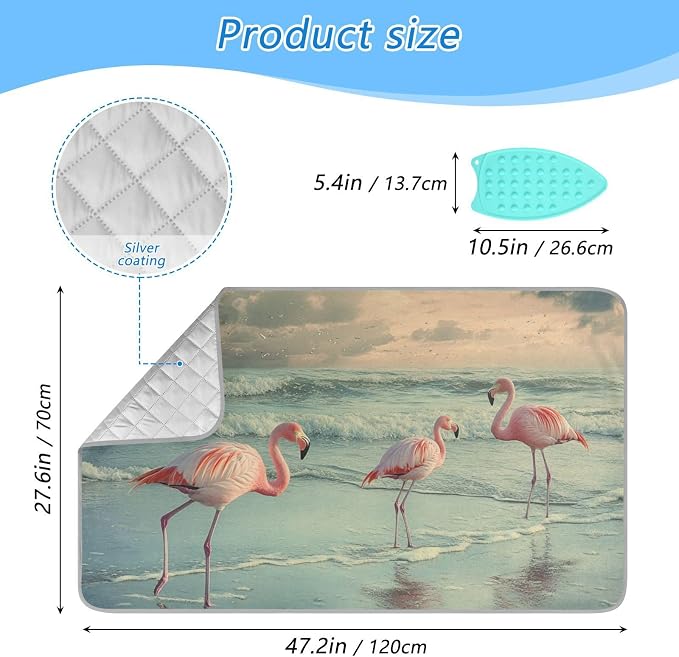 Flamingo with Coastline Ironing Mat - Image 2