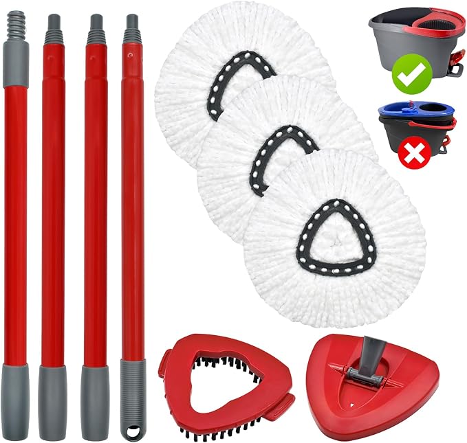 Spin Mop Heads Replacements for O Ceda EasyWring 1-Tank System, 3 Microfiber by Uoiispet