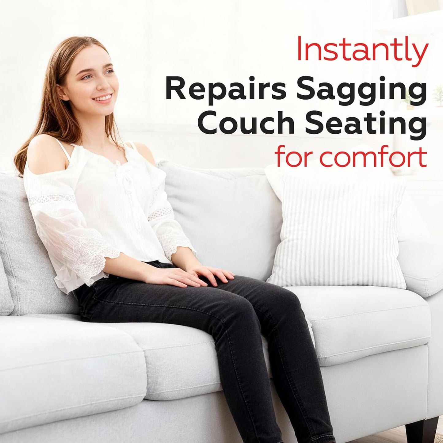 Comfyanno Couch Cushion Support Board, Repairs Sagging 3-Seat Sofa, Ready to Use, 21.5" x 70", Heavy-Duty Solid Wood Board, Safe Corner, Sinking Couch & Sofa Fix Saver