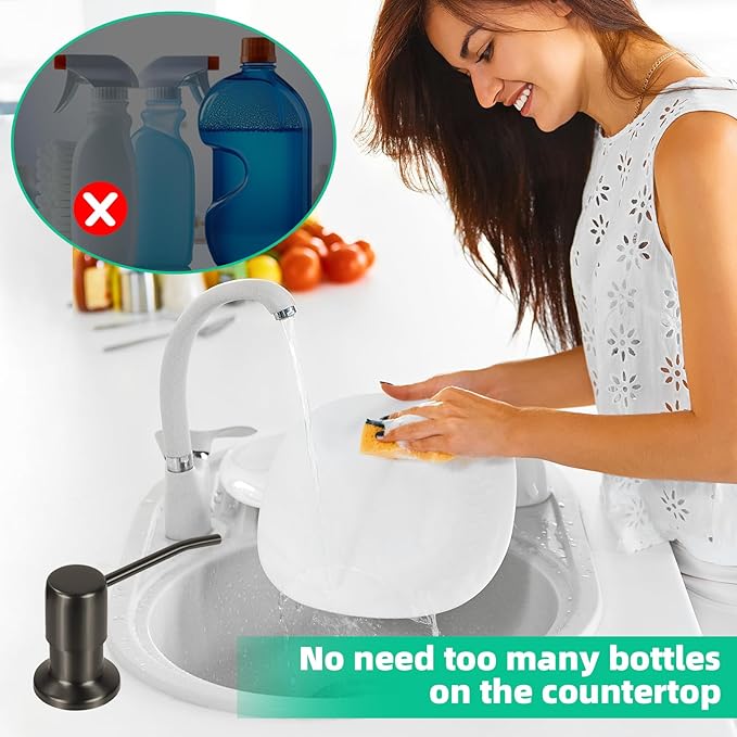 Soap Dispenser for Kitchen Sink, Built in Sink Soap Dispenser, Countertop Soap - Image 6
