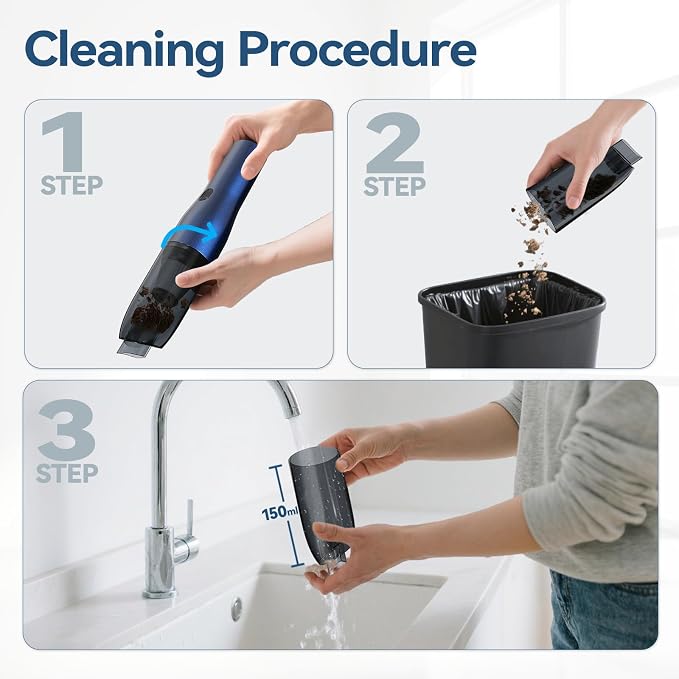 H2 Handheld Vacuum Car Vacuum, Mini Cordless Vacuum Cleaner - Image 7