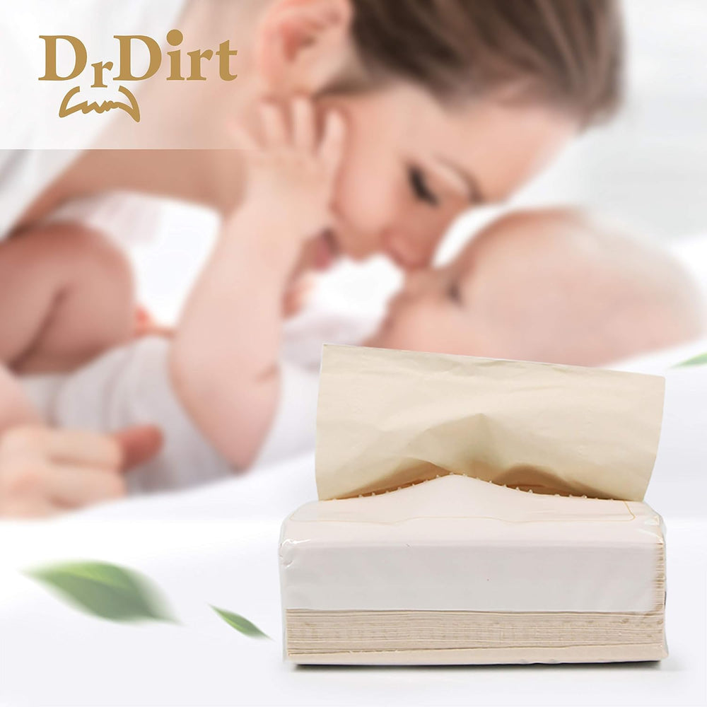 DrDirt Bamboo Facial Tissue Towels Paper in Bulk 36 Packs Refill Unscented Mi...