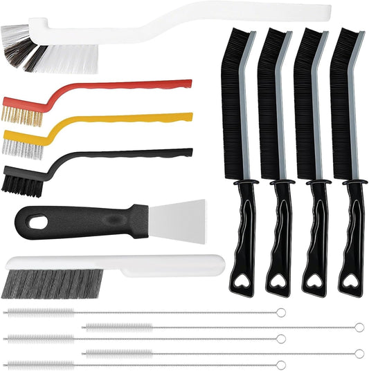 15pcs Crevice Cleaning Brush, Hard Bristle Scrub Brushes Tools, Multifunctional Grout Brush for Home, Bathroom, Ktichen, Window and Corners