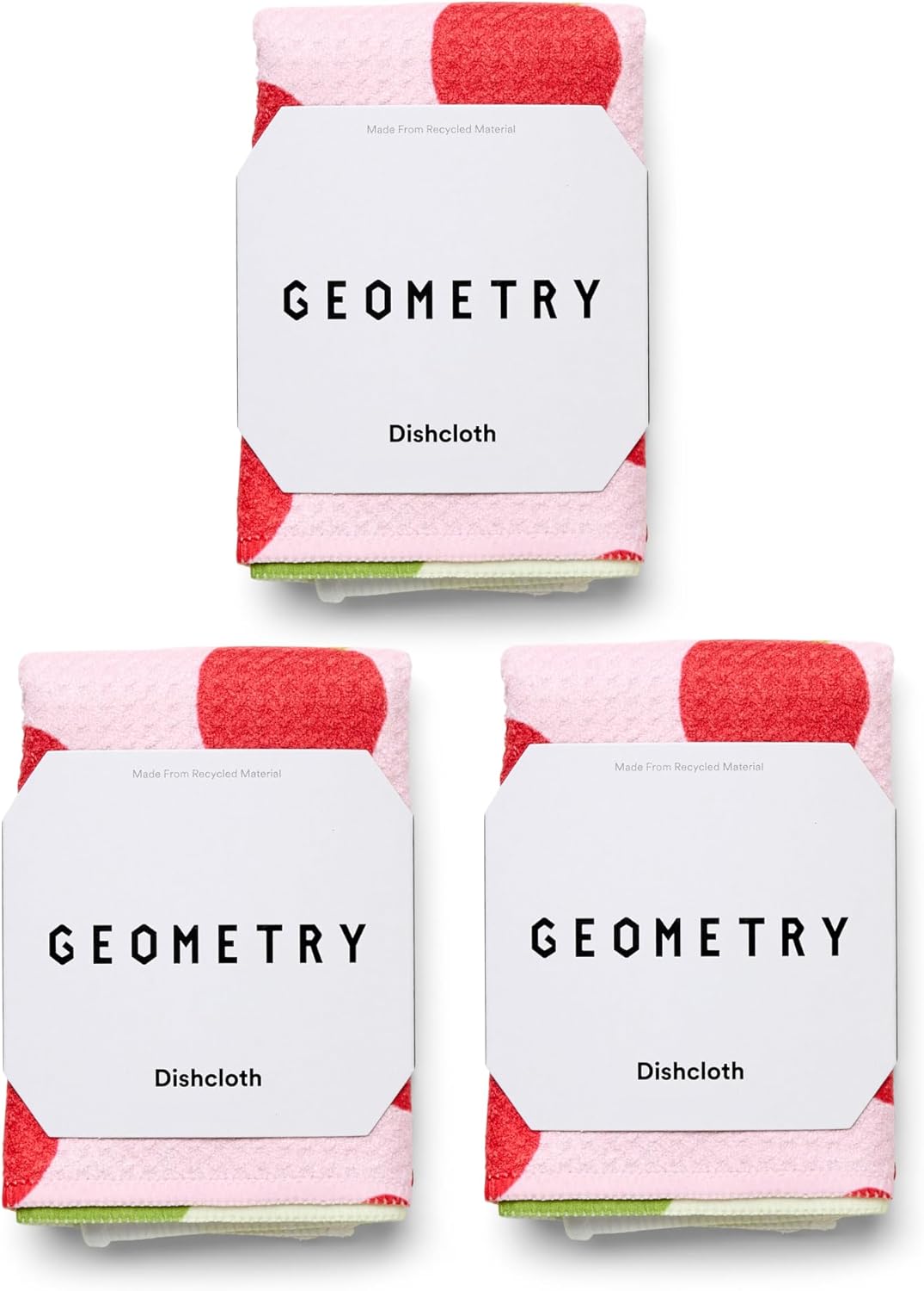 GEOMETRY Dishcloth – Spring & Summer Collection – Quick-Dry, Ultra-Absorbent, Reusable Microfiber Kitchen Towels for Drying & Cleaning - Fruit Fun - 3-Pieces