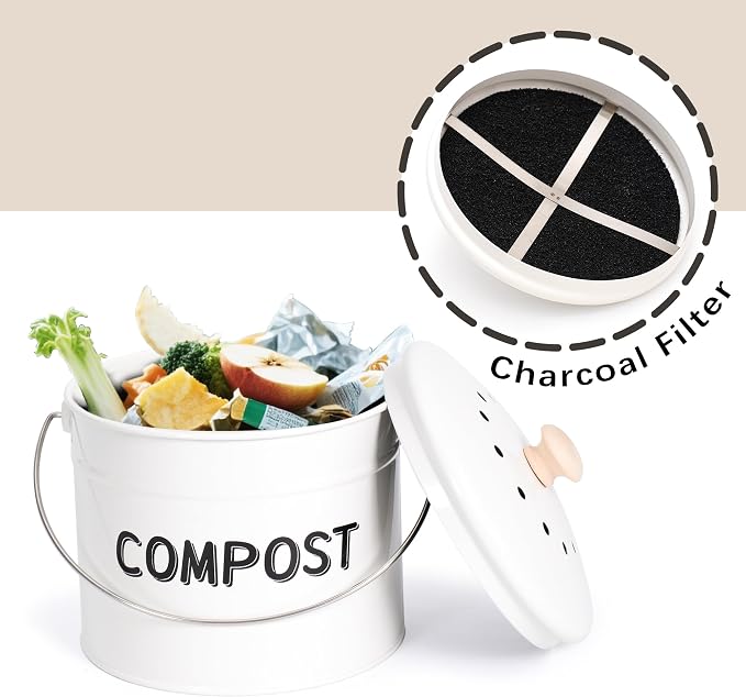 Compost Bin for Kitchen Counter, 1 Gallon Compost Bucket - Image 3