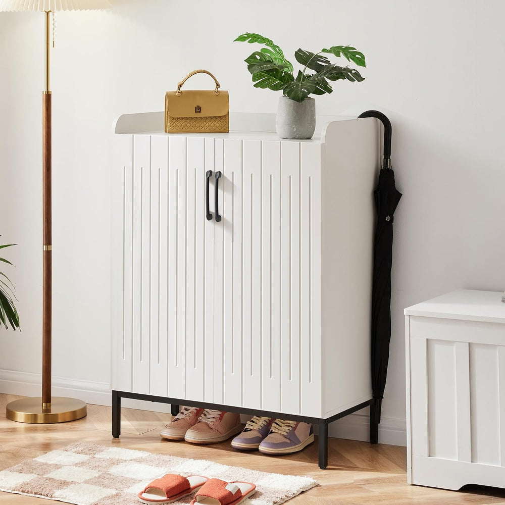 Mericonia Modern Shoe Cabinet with Metal Legs, Farmhouse Large 5-Tier Shoe St...