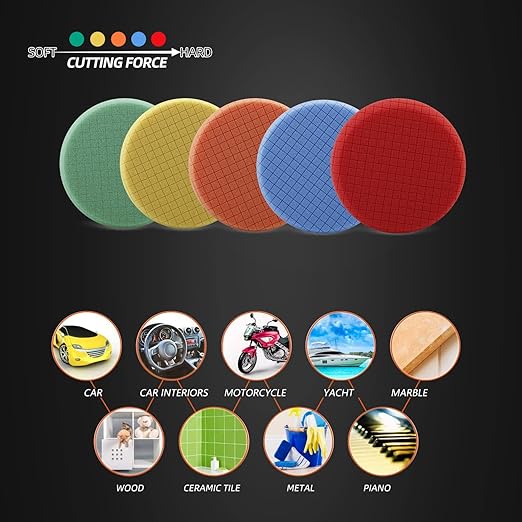 SPTA Buffing Polishing Pads, Compound Buffing Sponge Pads Cutting Polishing Pad - Image 7