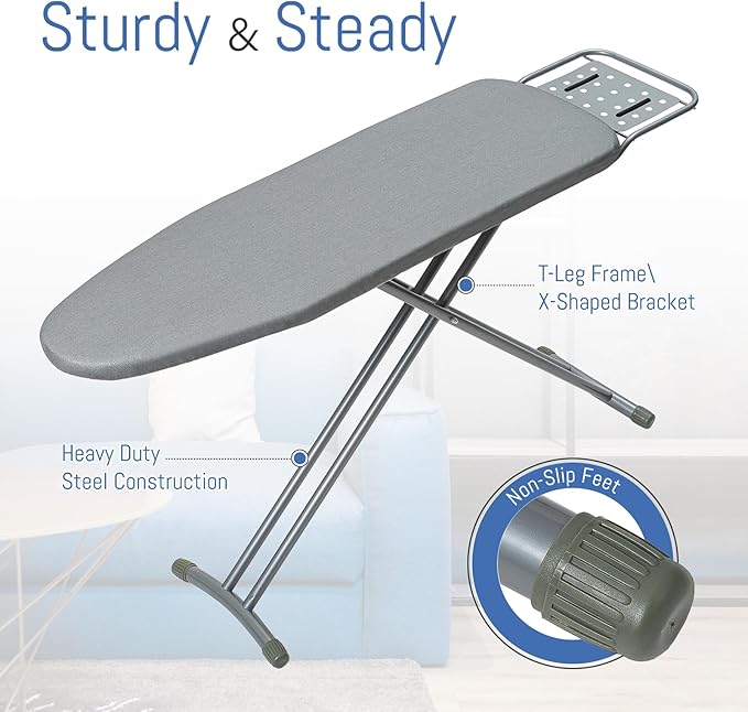 Ironing Board Full Size, BlissBoard 43"x13" Sturdy Heavy Duty Iron Board - Image 4