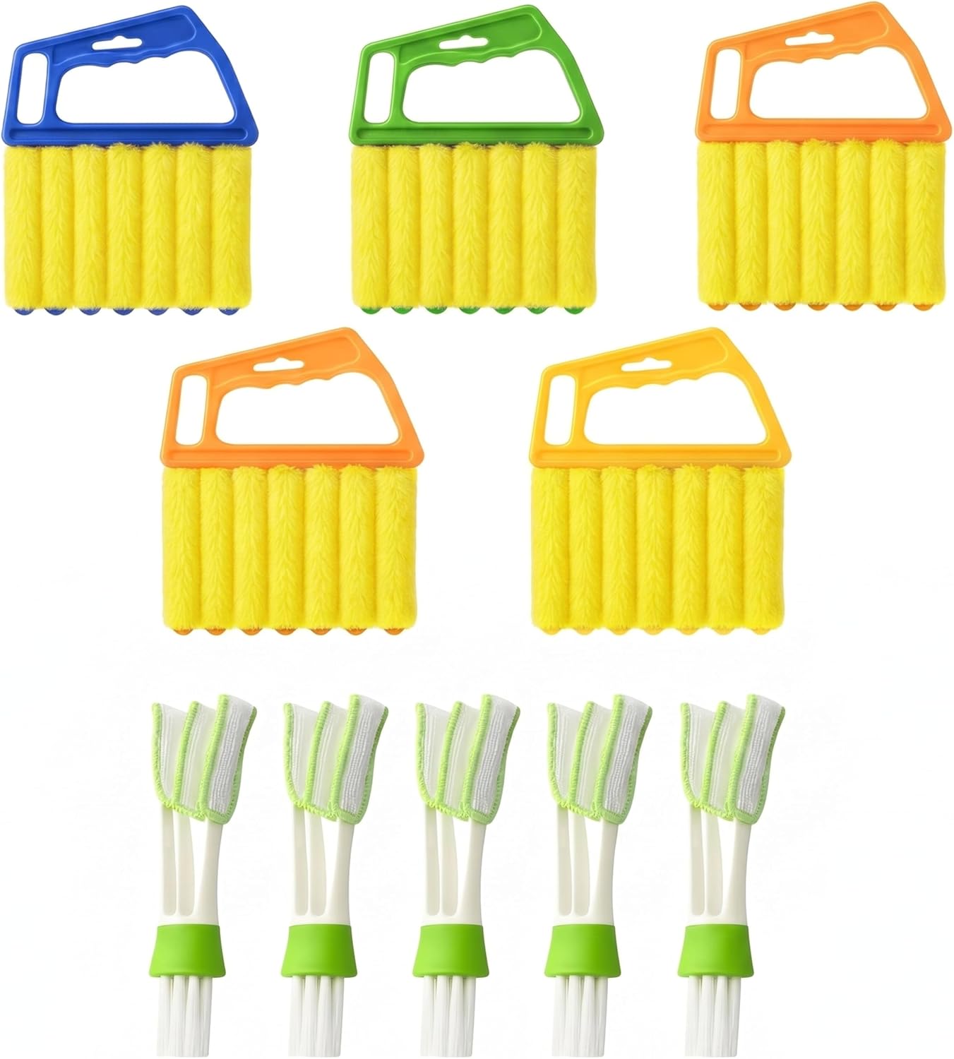10 Pcs Blind Cleaner Duster Tool, 5 Washable 7-Fingers Dusters Cleaners and 5 Air Vent Cleaners for Venetian, Window Blinds Cleaning Set for Air Conditioner and Fans Vents