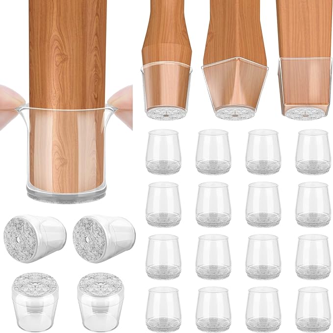 BALEINE 16 Pack Silicone Chair Leg Floor Protectors, Stool Leg Protectors Cap by BALEINE