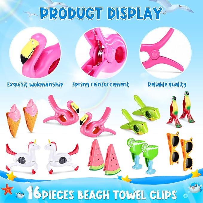 Rtteri 16 Pcs Beach Towel Clips - Image 3