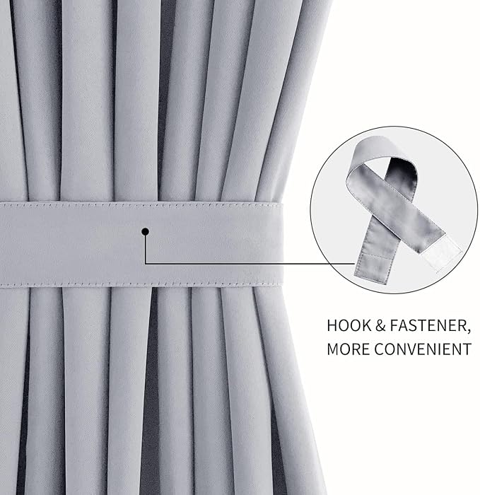 DWCN French Door Curtains – Rod Pocket Thermal Blackout Curtain - Image 2