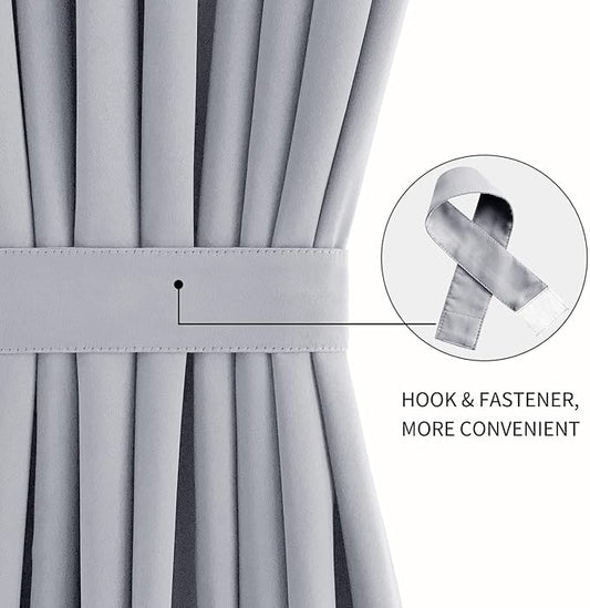 DWCN French Door Curtains – Rod Pocket Thermal Blackout Curtain - Image 2