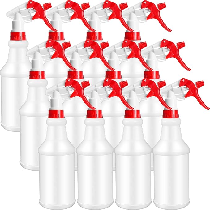Eccliy 12 Pcs 16 Oz Plastic Spray Bottle, Adjustable Empty Reusable Sprayer by Eccliy