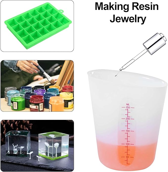 Silicone Measuring Cups, 500ml & 250ml Large Flexible Mixing Cups, 2 Cups Pour - Image 5