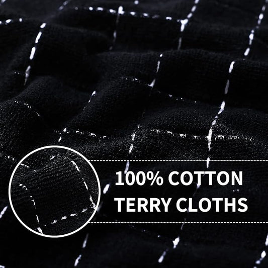 Homaxy 100% Cotton Terry Kitchen Towels, Checkered Designed, Soft and Super - Image 2