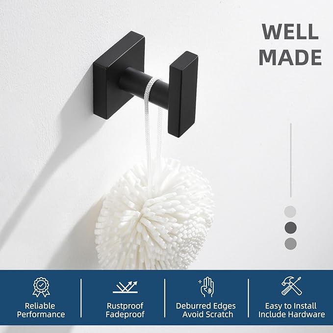 Angle Simple Towel Hook for Bathroom, Stainless Steel Hand Towel Coat Hook for - Image 7