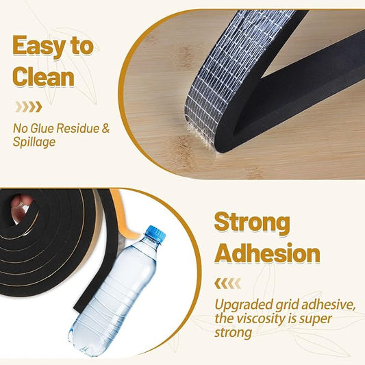 Weather Stripping High Density, 1/2 in x 1/2 in Soundproof Door Seal Strips - Image 2