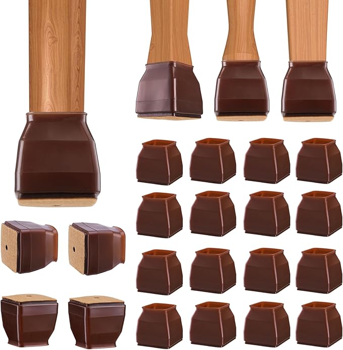 BALEINE 16 Pack Silicone Chair Leg Floor Protectors, Stool Leg Protectors Cap by BALEINE