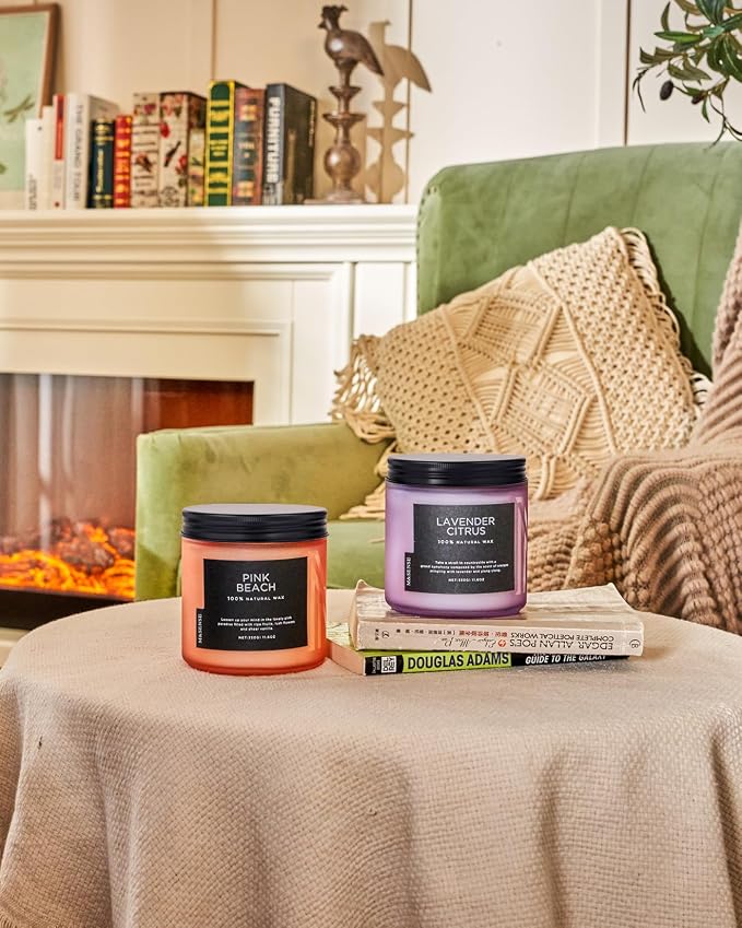 M&SENSE Pink Beach Sands Jar Candle, 11.6oz Pineapple & Coconut Scented Natural - Image 7