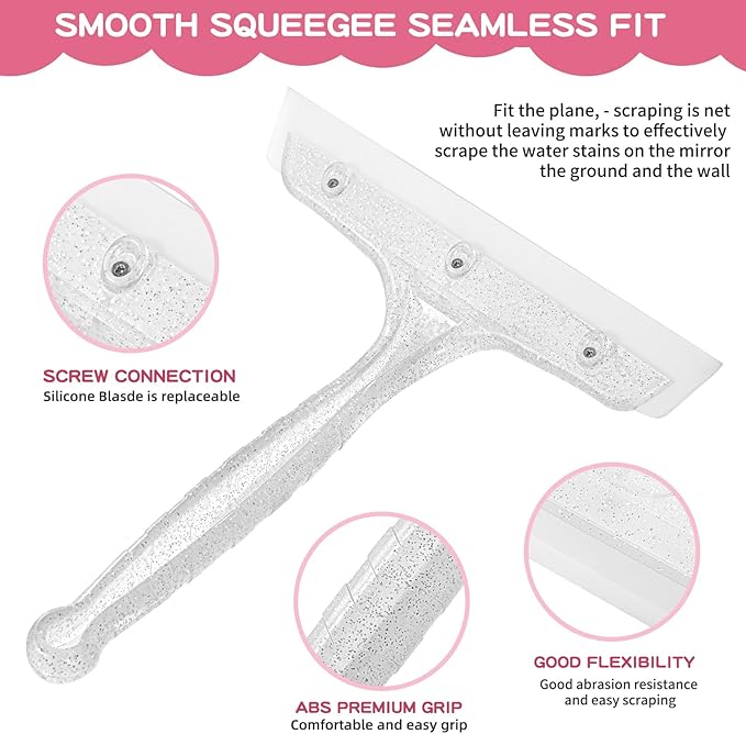 Shower Squeegee for Glass Doors, Bathroom Squeegee for Shower, Window Squeegee - Image 6