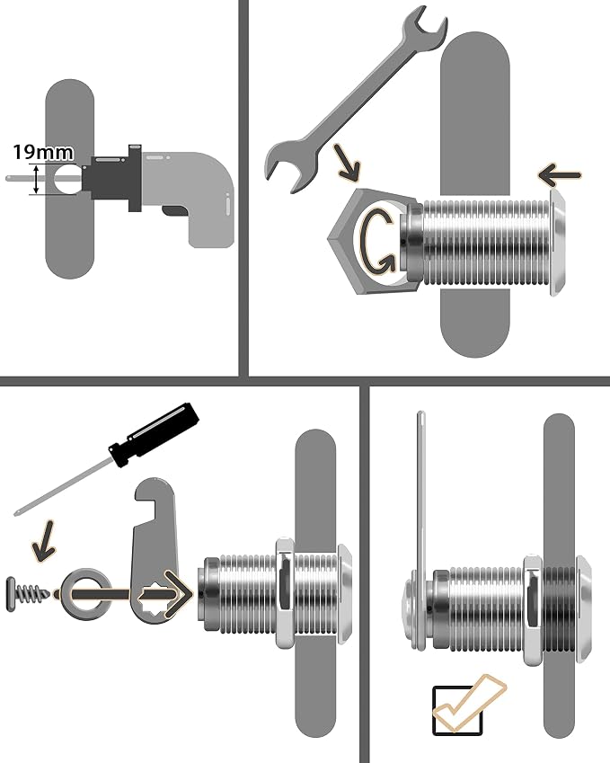 MoHern Cabinet Locks, Zinc Alloy Cam Lock - Image 6