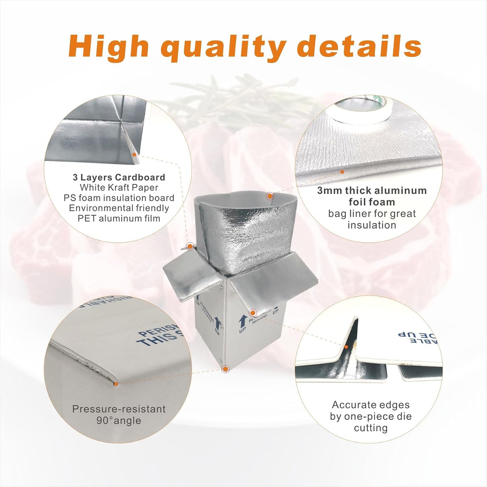 Insulated Shipping Boxes with Liners, 8 Pack 7'' x 6'' x 10&#...