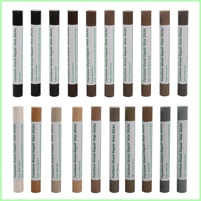 Furniture Markers Touch Up, 20 Colors Wood Filler Sticks, Wood Wax Crayons - Image 8