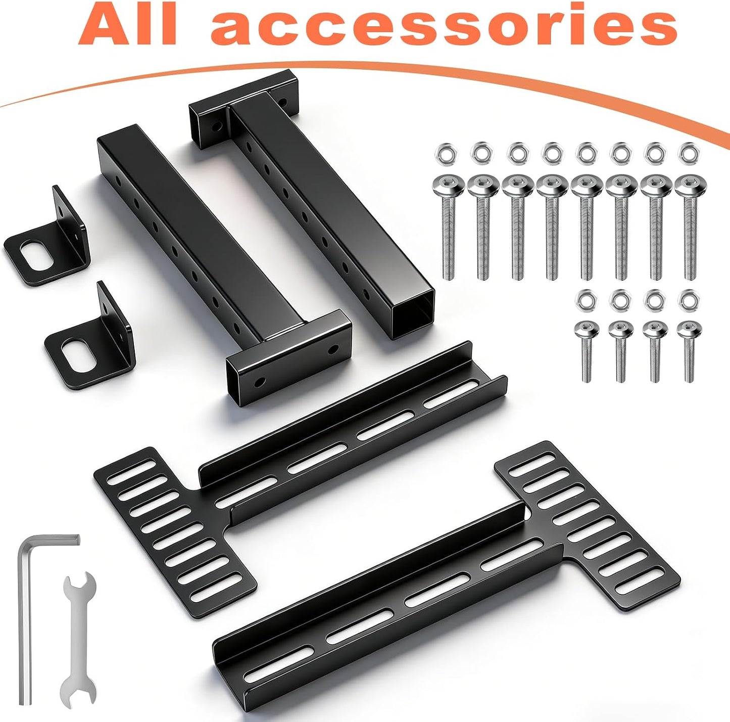 2 Pack Adjustable Headboard Brackets, Universal Headboard Brackets for Metal Bed Frame Adjustable Headboard Attachment Kit with Footboard Extension Fit Twin Full Queen King