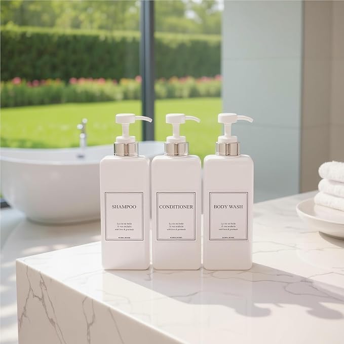 Modern Design Large 27 oz Shampoo and Conditioner Dispensers - Image 5