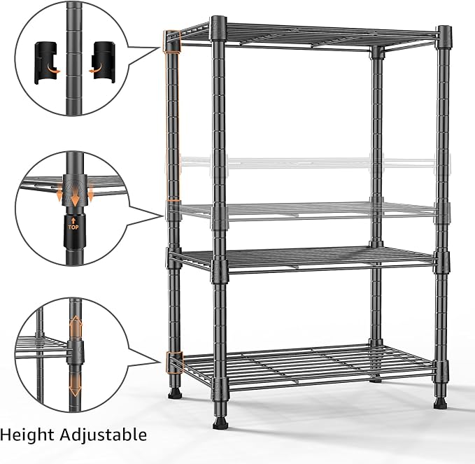 450 lbs Steel Storage Shelving 3-Tier Utility Shelving Unit Steel Organizer - Image 5