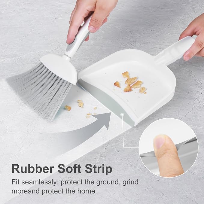 NACENA Small Dust Pan and Brush Set, Mini Broom and Dustpan Set Small Hand - Image 3